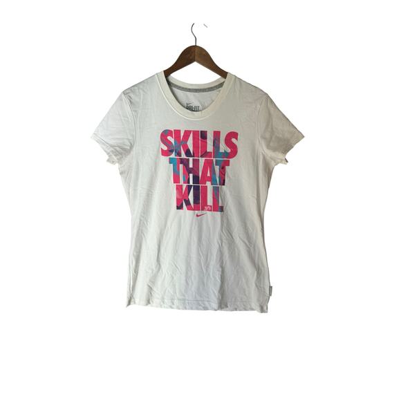 Nike Dri-Fit Skills That Kill Graphic Tee White Women’s XL - Picture 1 of 10